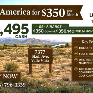.28 acre - Valle Vista homesite - 7377 Skull Ave. Kingman AZ 86401
